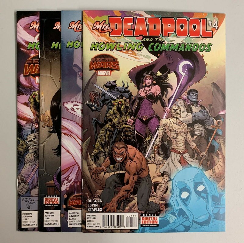 Secret Wars Mrs. Deadpool & The Howling Commandos #1-4 Set (Marvel 2015) 9.0+ 