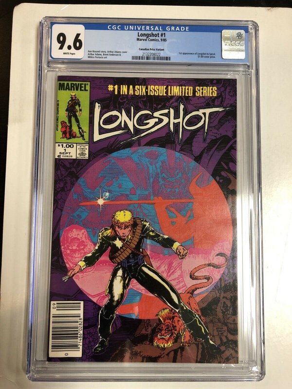 Longshot (1985) # 1 (CGC 9.6 White Pages) - CPV  - 1st App Longshot & Spiral