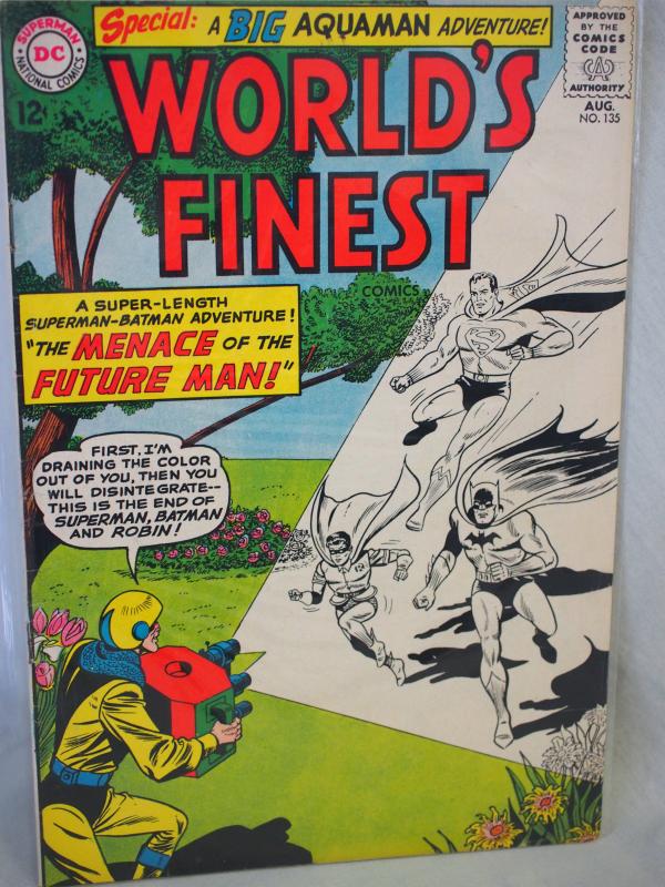 World's Finest 135 in VG condition.  1963 The Menace of the Future Man.