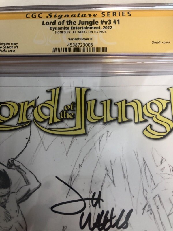 Lord Of The Jungle (2022) # v3 # 1 (CGC 9.8 SS) Signed  Lee weeks * Census = 1