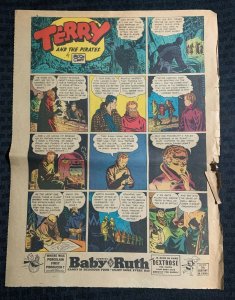 1940 2/11/40 TERRY AND THE PIRATES Milton Caniff 11x15 Sunday Comic Strip Page 