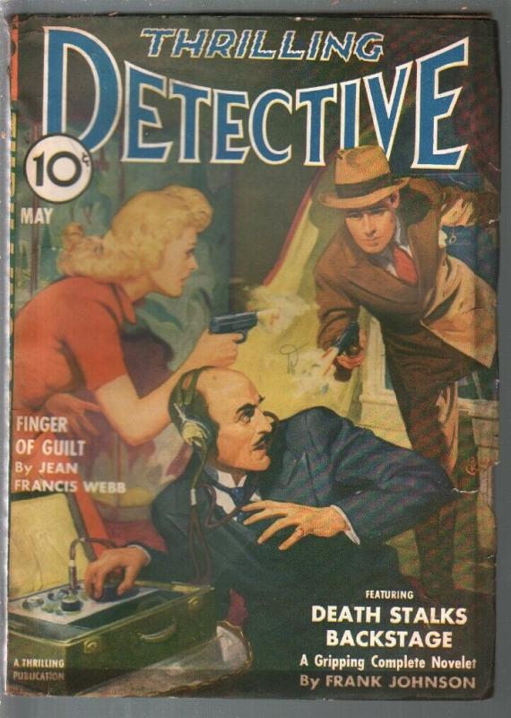 Thrilling Detective 5/1941-gun moll cover-Rudolph Belarski-hardboiled-FN-