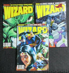 1997 WIZARD Magazine #70 71 & 75 FN-/FN  LOT of 3 Alex Ross DC / Batman / Hulk
