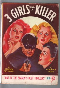 PULP:  3 Girls and A Killer 1943-Red Circle-Peter Driben hooded menace cover-...