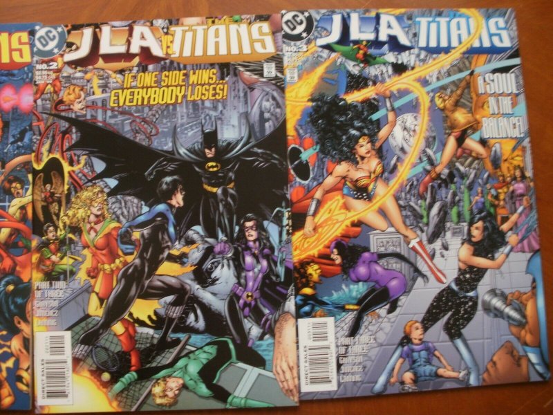 3 Near-Mint DC JLA / THE TITANS Comic #1 2 3 (1998 1999) Grayson Complete Set