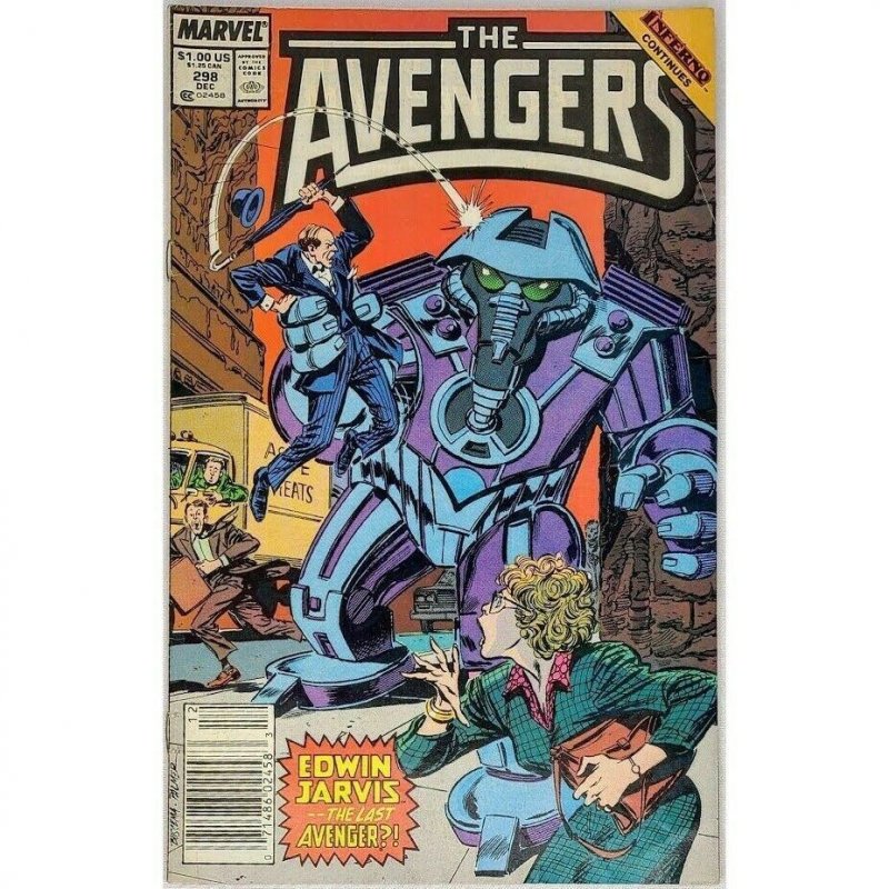 Avengers 298 Marvel 1988 3.5 VG- Inferno Cross over Edwin Jarvis Captain America