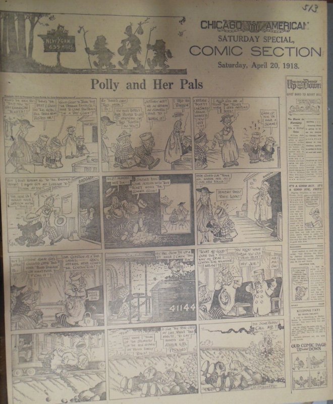 Dolly Dimples & Polly and Her Pals Sunday Drayton/Sterrett 4/20/1918 Full Size! Comic Books