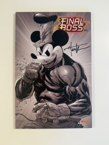 Final Boss #1 Steamboat Mickey Black and White Variant signed Kirkham with COA!