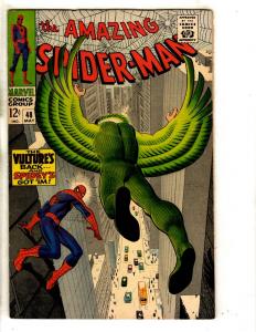 The Amazing Spider-Man # 48 FN Marvel Comic Book Goblin Vulture Avengers CR56B