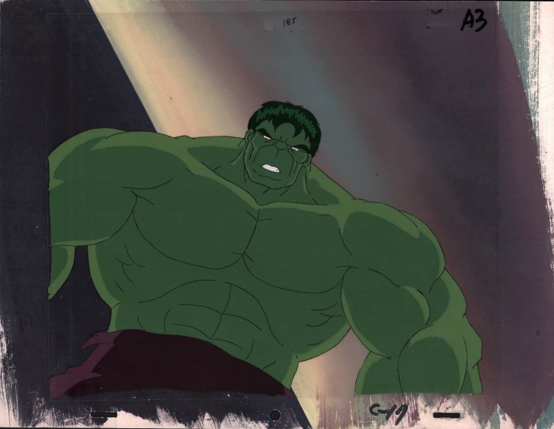 Hulk Animation Cel With Original Painted Background - A3