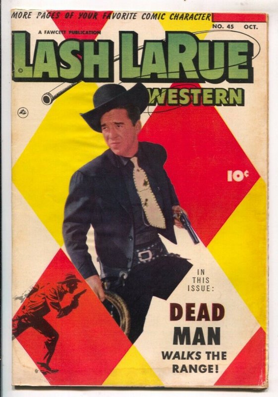 Lash LaRue Western #45-1953-Fawcett-photo cover-B-Western movie film star-Kin...