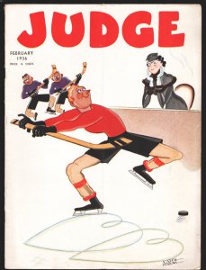 Judge 10/1932-Joseph Morgan hockey cover-From the Platinum Age of Comics-Joke...