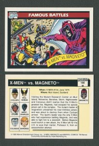 1990 Marvel Comics Card  #100 (X-Men vs Magneto) / NM-MT