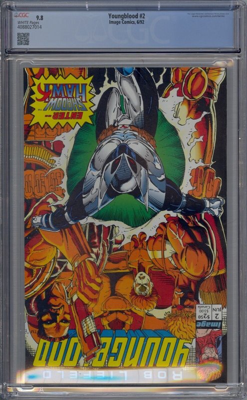 YOUNGBLOOD #2 CGC 9.8 1ST SHADOWHAWK PROPHET PINK LOGO VARIANT 7014