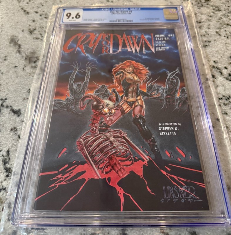 Cry For Dawn # 1 CGC Graded 9.6 Comic Book 1st Dawn Appearance Linsner 1989 JH27