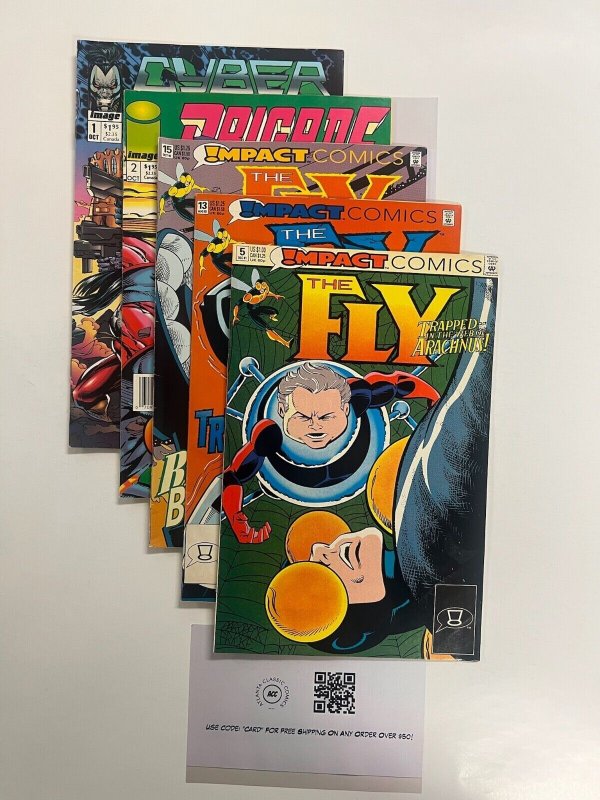 5 Indie Comics The Fly # 5 13 15 + Brigade # 2 + Cyber Force # 1 9 JS30