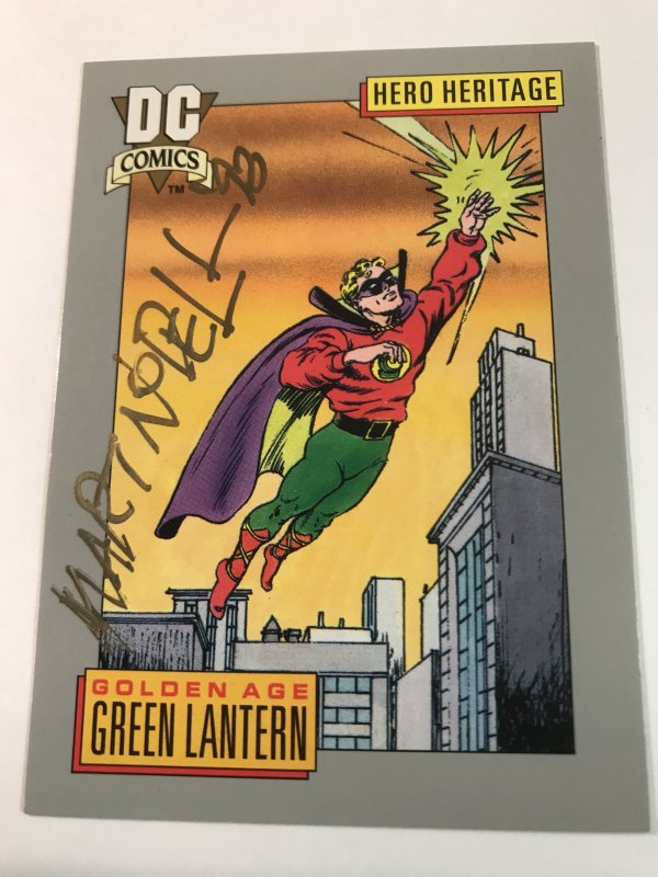 GOLDEN AGE GREEN LANTERN #7 card signed by MART NODELL : DC Impel Series 1; NM/M