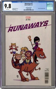 Runaways #1E Marvel 2017 CGC 9.8 Young Baby Cover Variant Top Census Grade