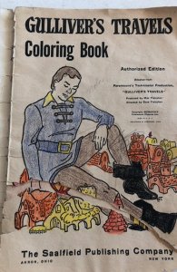 Gullivers travels - a coloring book 1936 rough/page ripped