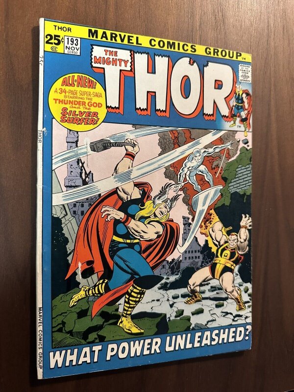 Thor #193 FN- Battle Of Thor vs Silver Surfer (Marvel 1971)