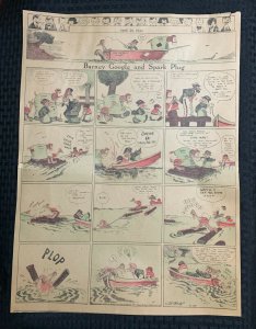 1924 April 30 BARNEY GOOGLE & SPARK PLUG 15x20 Full Sunday Comic Page GD+ 2.5