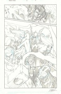Avengers: Initiative #22 p.14 Clone of Thor vs. Heroes Action by Humberto Ramos