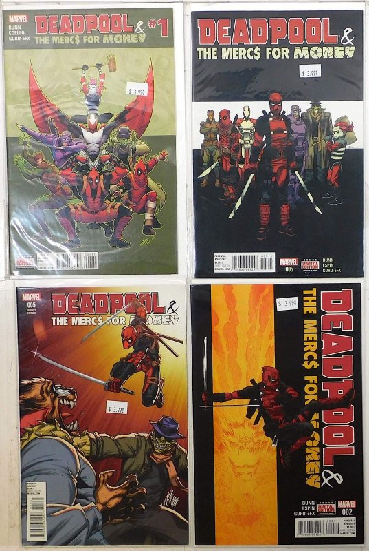 Deadpool & Mercs For Money Lot 4 #1, 5, 5 C, 2 2016 Marvel 1st Print Comic Books