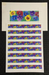 STICKER SHEET Watercolor Flowers 10.5x7 Greeting Card Art #6019 w/ 19 Sheets