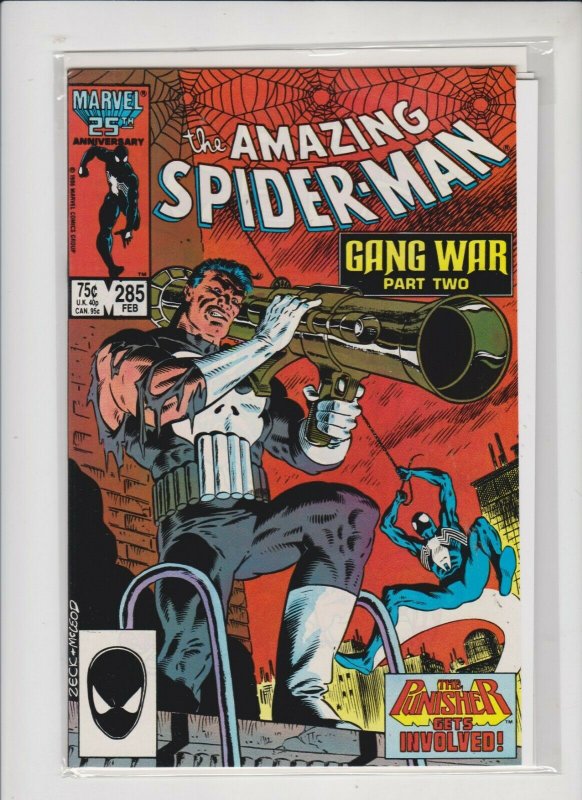 THE AMAZING SPIDER-MAN #285 1986 MARVEL / GANG WAR PT 2 / NM/+