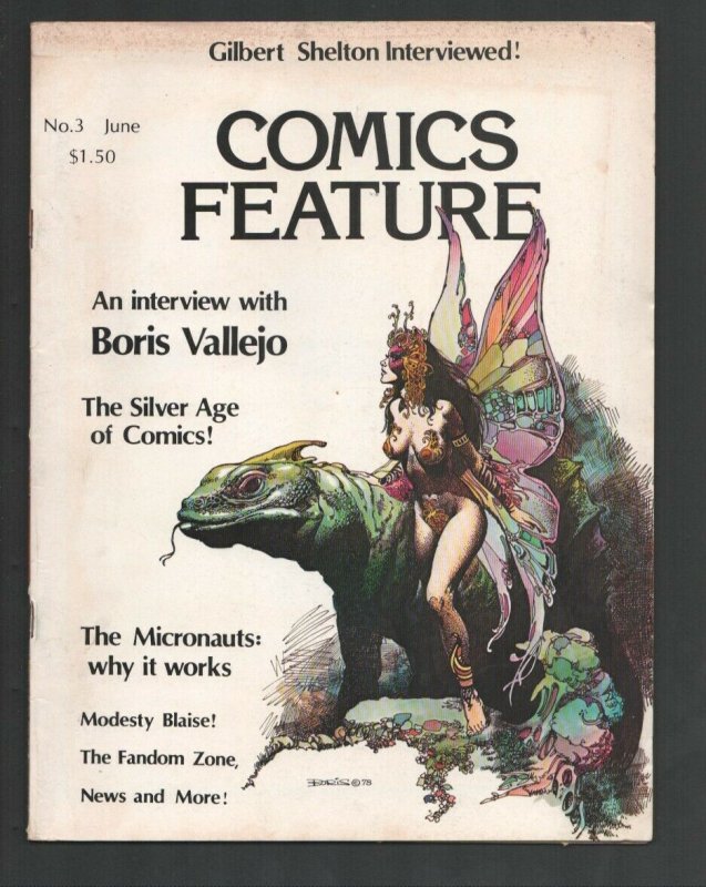 Comics Feature #3 /1980-Boris Vallejo fantasy cover-Silver Age comics-MIcrona...