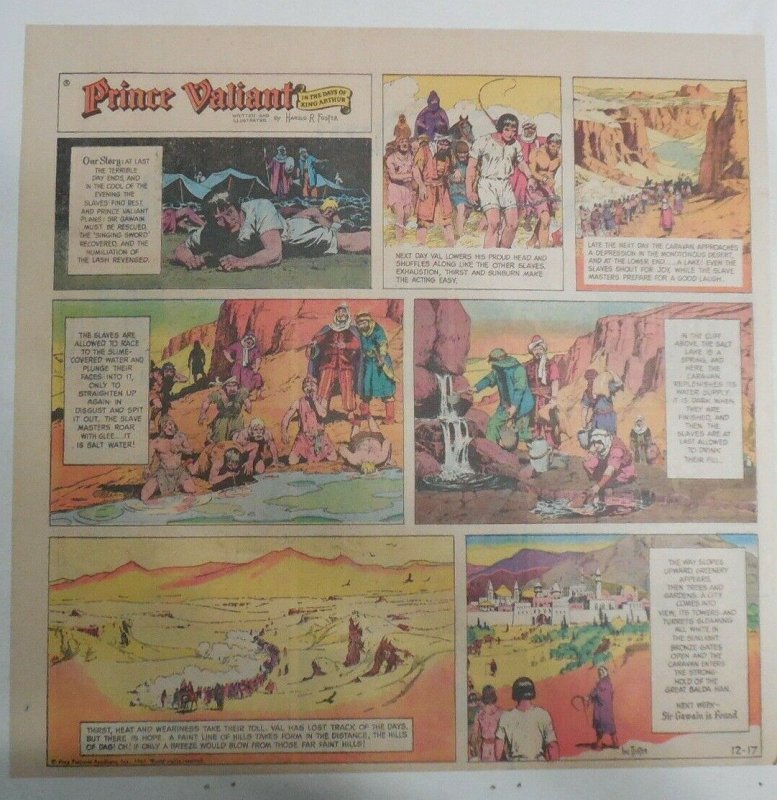 Prince Valiant Sunday #1609 by Hal Foster from 12/10/1967 2/3 Full Page Size ! 