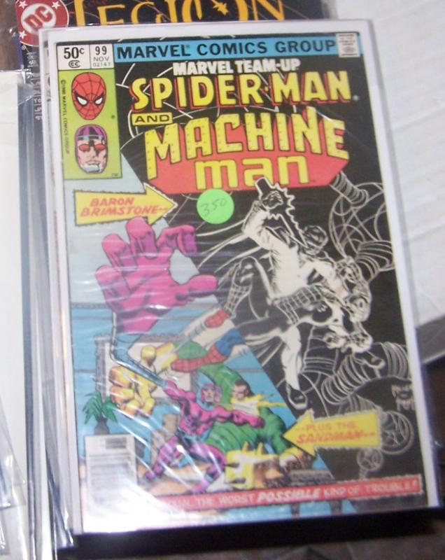 MARVEL TEAM UP  # 99  nov 1980 marvel  - spiderman and machine man sandman