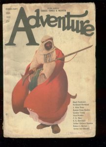 Adventure--February 1922--Pulp Magazine--Ridgway--VG