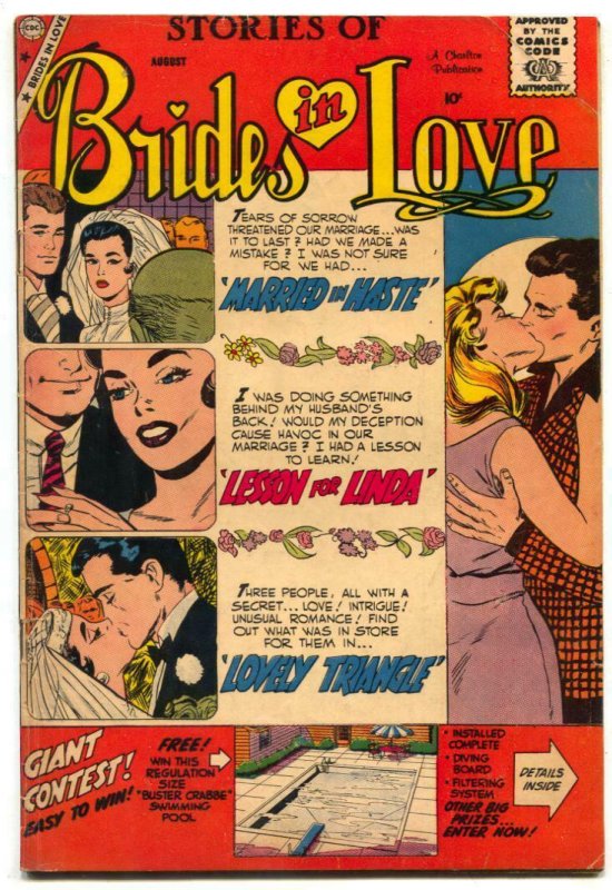 BRIDES IN LOVE #14-CHARLTON ROMANCE-LOVE TRIANGLE STORY VG