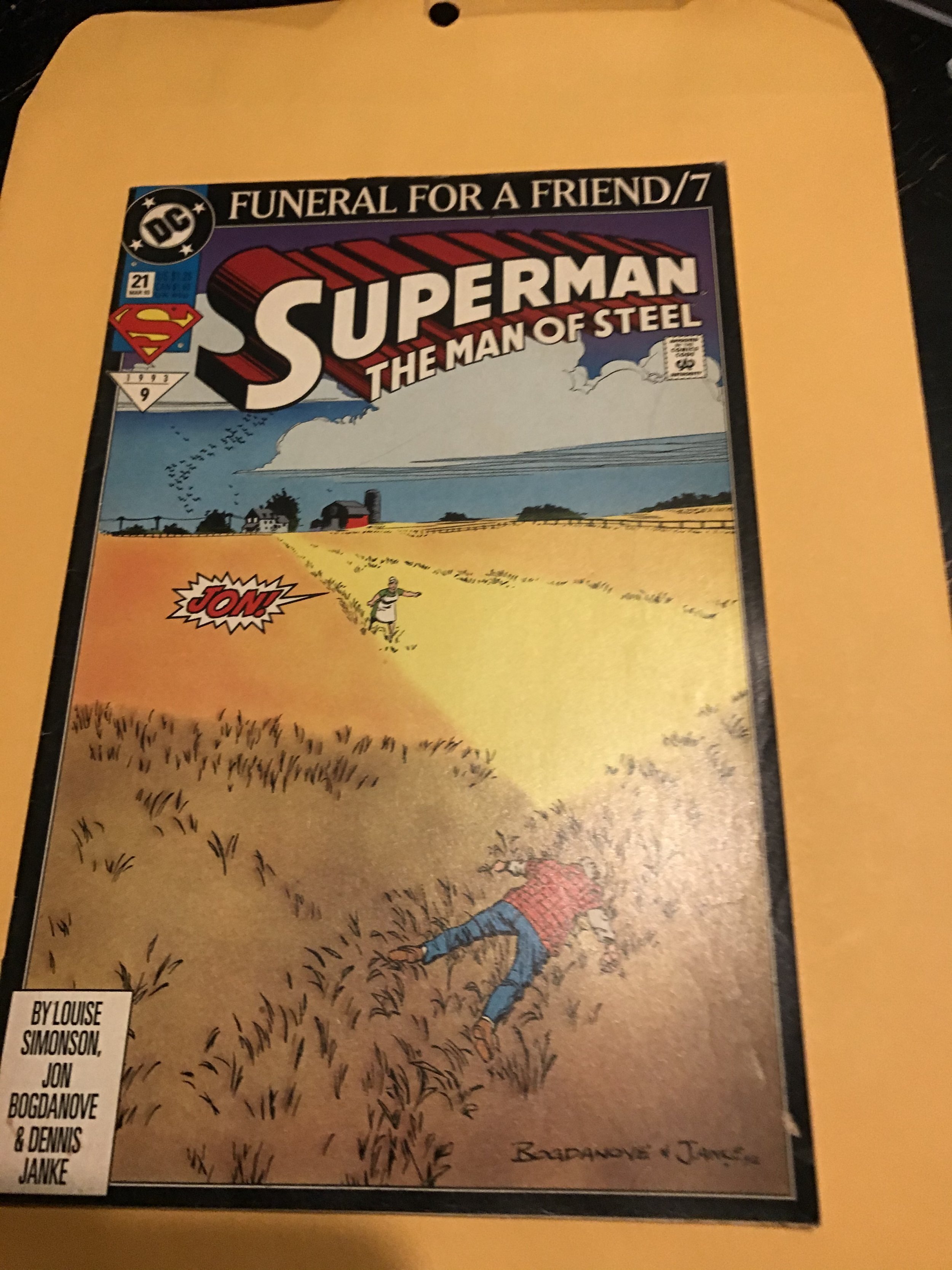 SUPERMAN MAN OF STEEL 21 DC comics May 1993 Fn+; Funeral for a