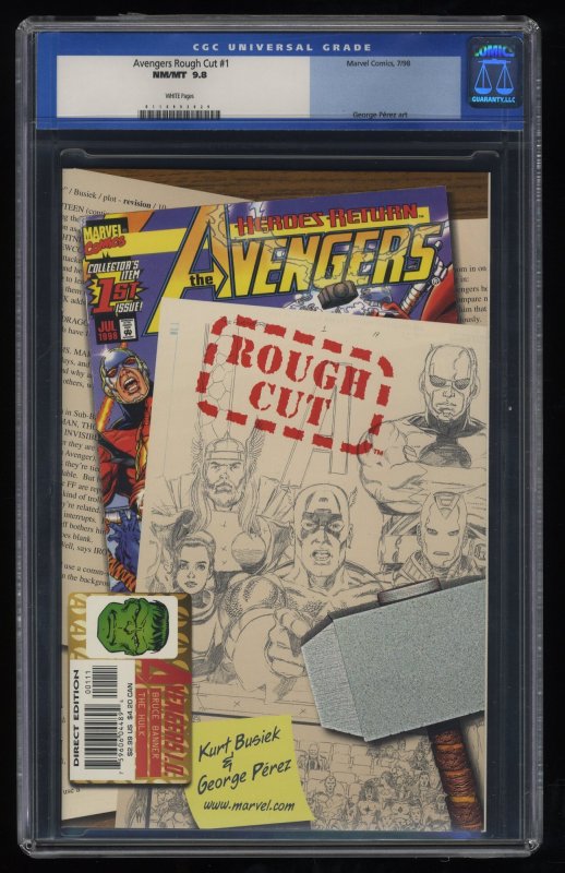 Avengers Rough Cut (1998) #1 CGC NM/M 9.8 White Pages