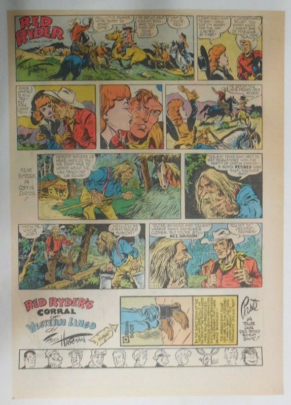 (52) Red Ryder Sunday Pages by Fred Harman from 1951 Tabloid Size Complete Year!