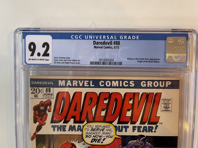 Daredevil #88 CGC 9.2 (Bronze Age Key Marvel Comics) Origin Of Black Widow