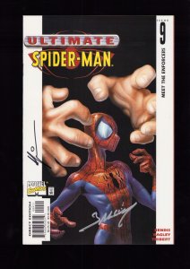 Ultimate Spider-Man #9 - Meet the Enforcers. Signed 2x (9.2 Ob) 2001