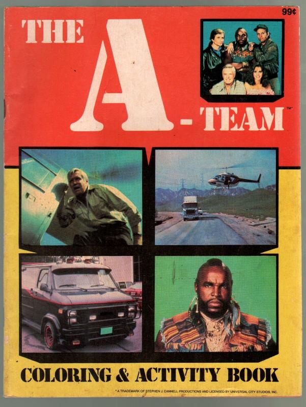 The A-Team Coloring Book 1988-George Peppard-Mr T-VG-