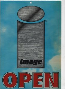 IMAGE Open Closed SIGN , 8.5 x 12 , Jim Lee 1990's Chromium Sturdy w/ 2 stickers