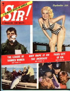 Sir! Magazine September 1952-JEAN WILLIAMS-CANNIBALISM-MARTIANS FN