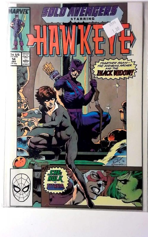 Solo Avengers #14 (1989) Marvel Comics Hawkeye 1st Print Comic Book