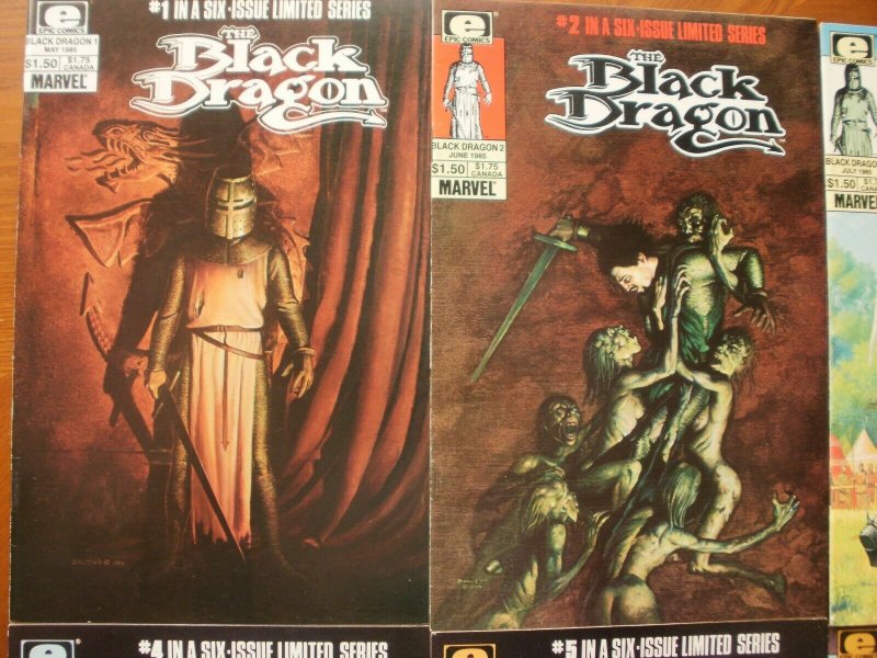 6 Near-Mint Epic Limited Series Comic: BLACK DRAGON #1 2 3 4 5 6 (1985) COMPLETE