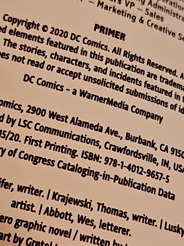 Primer Superhero GN Ashley Rayburn 1st app NM FIRST Printing 2020 All Ages DC