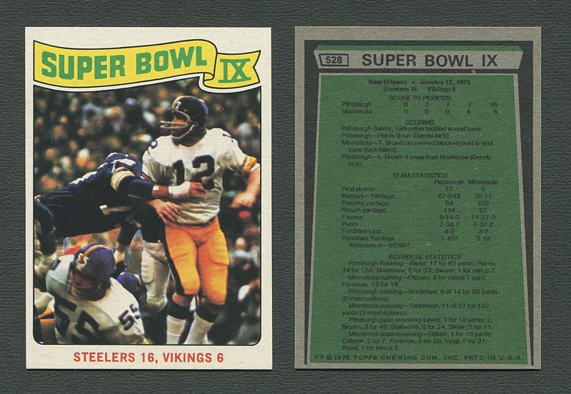 1975 Topps Football / Super Bowl IX #528 / NM-MT