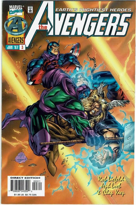 Avengers #3 (1996 v2) Rob Liefeld Loki Vision NM