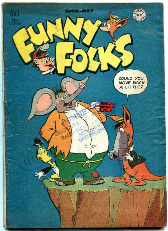 FUNNY FOLKS #1 1946-DC COMICS-ELEPHANT COVER-1st NUTSY VG- 