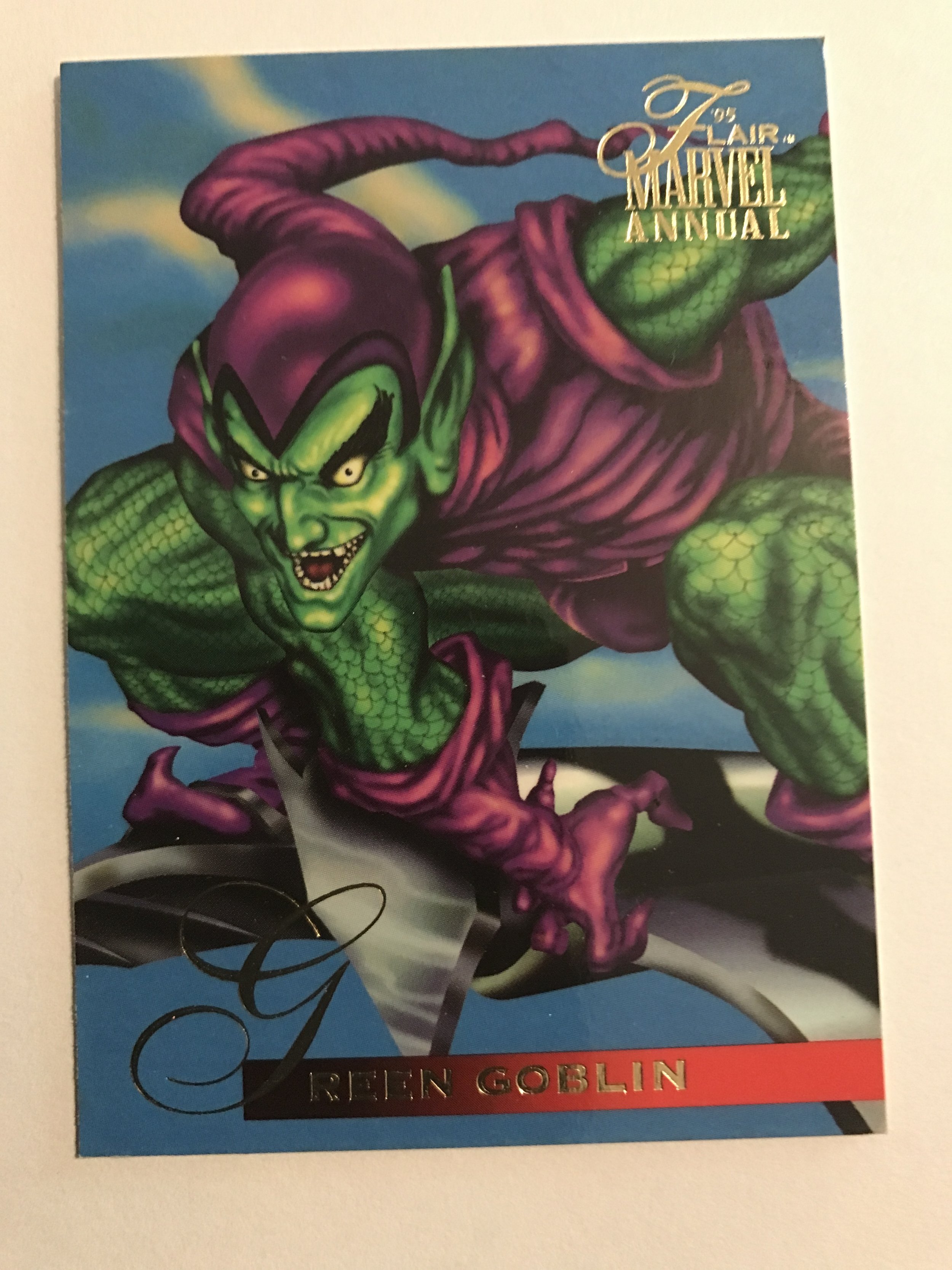 1995 Fleer Flair Marvel Annual BASE Trading Card #58 GREEN GOBLIN 
