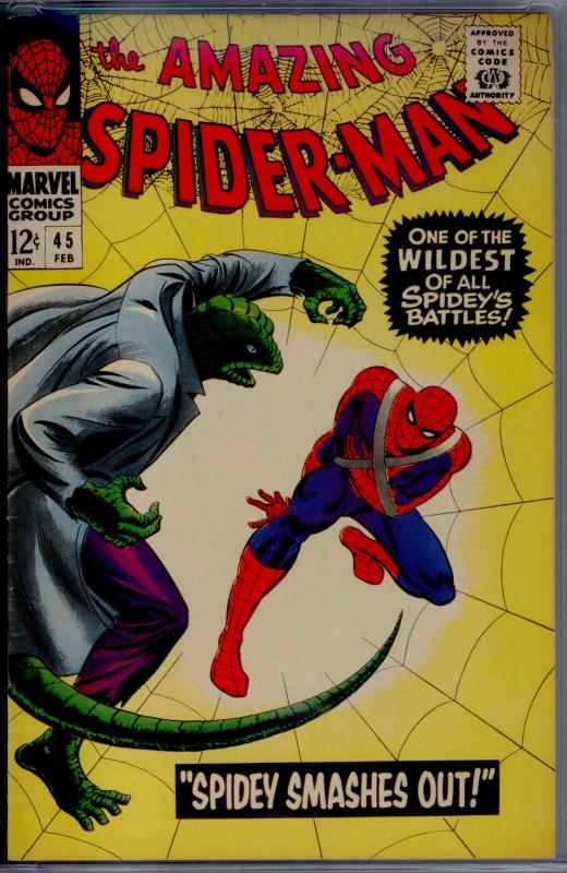 Amazing Spider-Man #45 CGC 8.5 Off-White/WHITE pages  3rd app. of The Lizard
